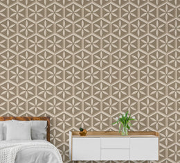 Beige Geometric Decor | Modern 3D Pattern Peel and Stick Wallpaper image 2