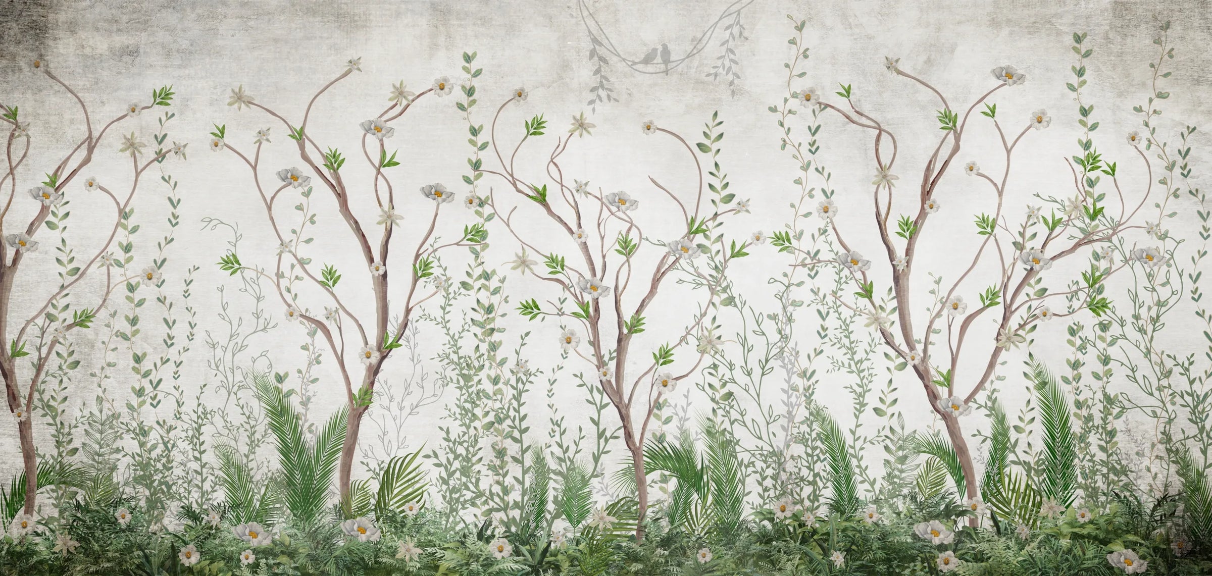 Handpainted Chinoiserie Wallpaper | Botanical Tree Mural Removable Design image 5