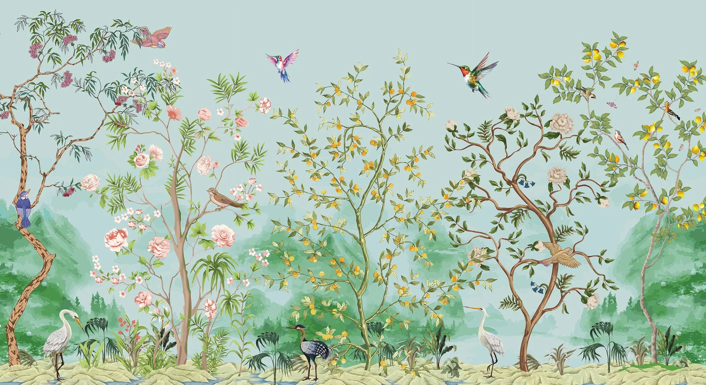 Japanese Garden Serenity Floral Wallpaper image 5