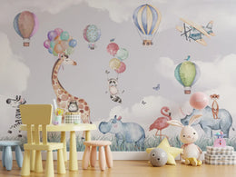 Baby Animals Kids Room Wallpaper Mural image 2