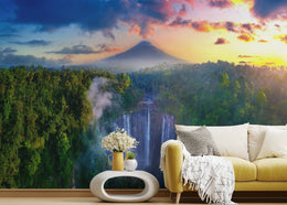 Nature Waterfall Wallpaper | Green Landscape Removable Home Decor image 4