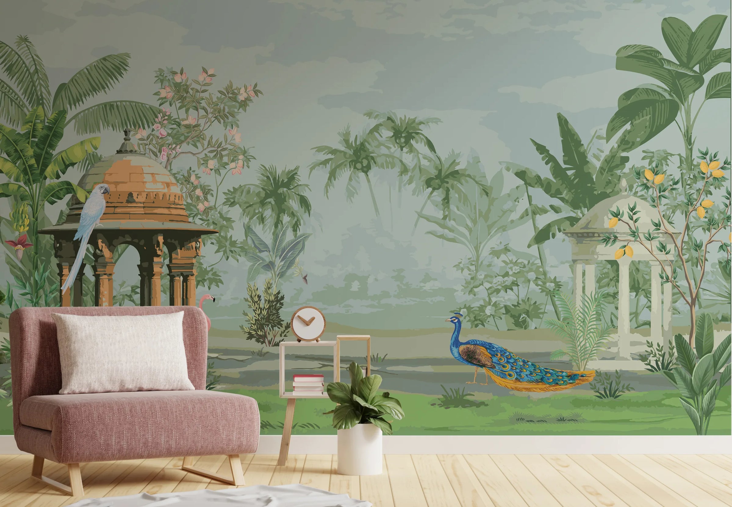 Indian Miniature Art Tropical Removable Wallpaper image 3