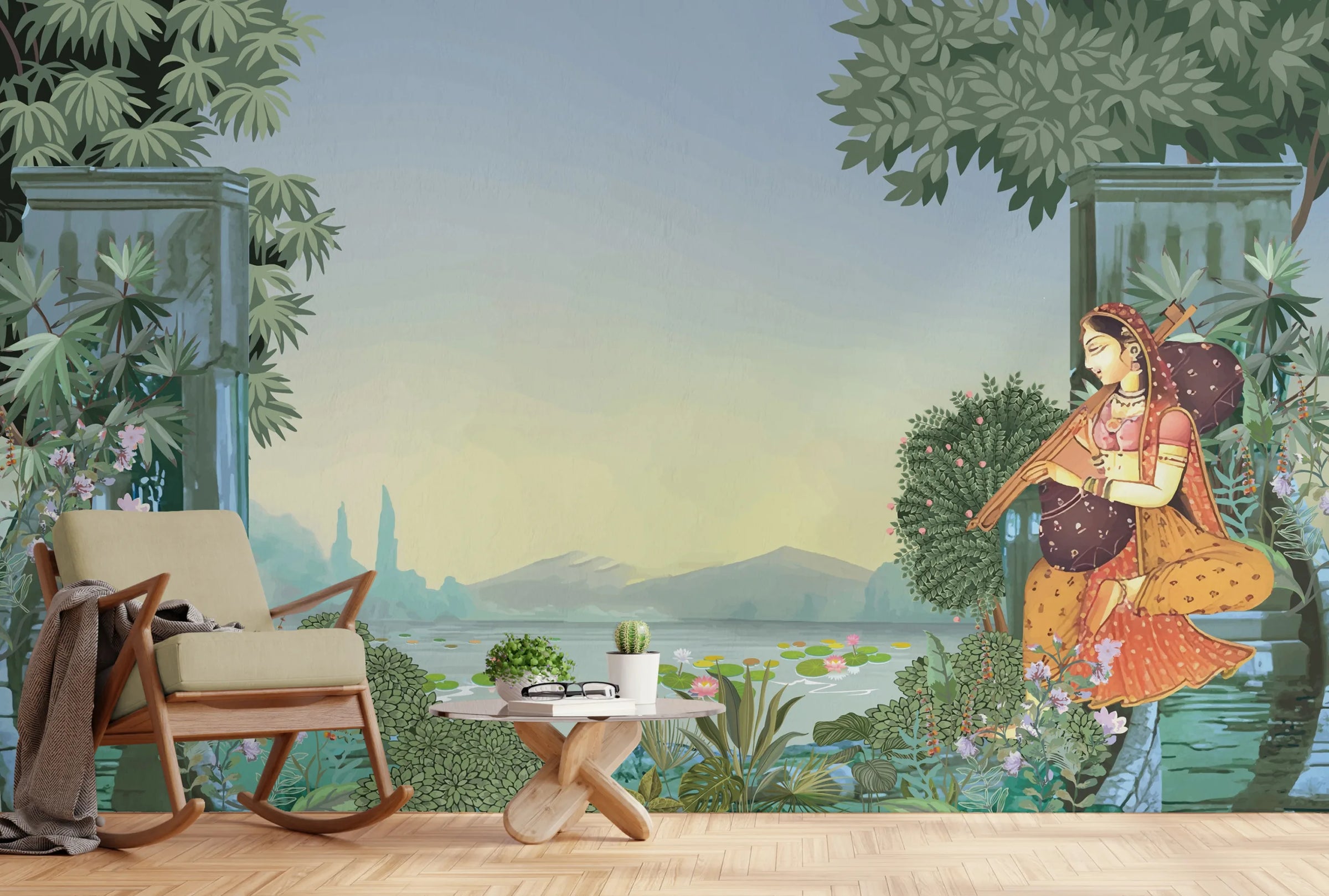 Indian Mughal Style Peel and Stick Nature Wallpaper image 5