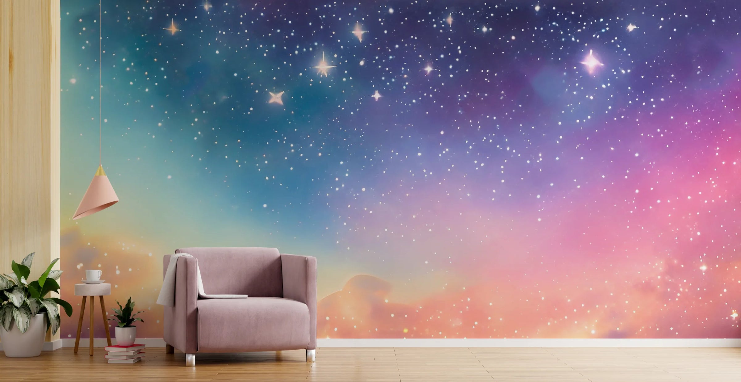 Multicolor Nebula Magical Sky Peel Stick Wallpaper image 2