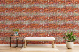 Faux Brick Design | Rustic Red Peel and Stick Farmhouse Wallpaper image 1