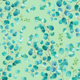 Watercolor Eucalyptus Leaf Design | Blue Green Foliage Peel and Stick Wallpaper image 5