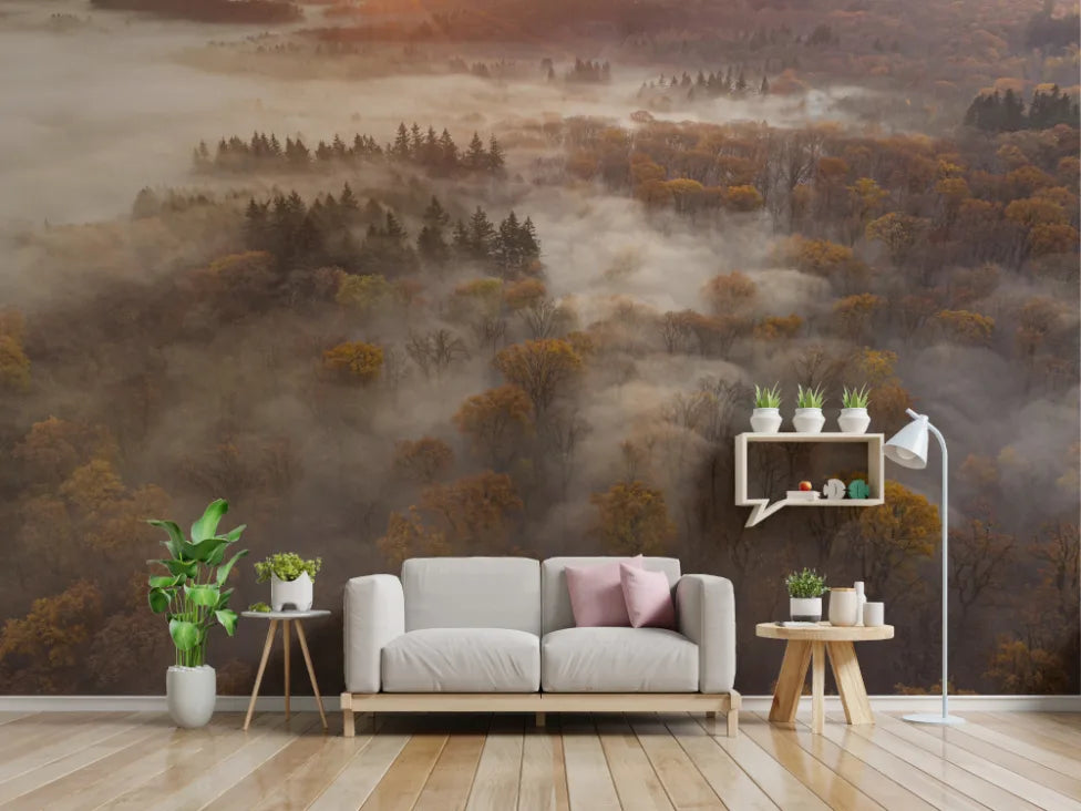 Cloudy Magical Forest Wallpaper image 3