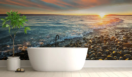 Sun Kissed Shores Ocean Wallpaper image 3