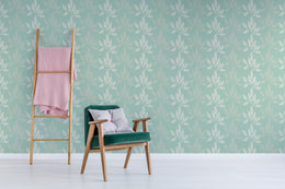 Sage Green Botanical Leaf Wallpaper | Modern Peel and Stick Wall Decor image 5