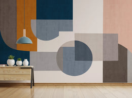 Geometric Fusion Abstract Mural Wallpaper image 0
