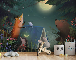 Night Dreamy Forest Kids Wallpaper image 0