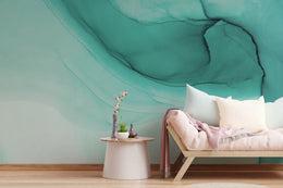 Light Aqua Turquoise Marble Wall Mural Living Room image 0