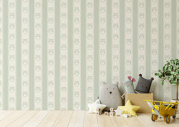 Owl Nursery Peel and Stick Wallpaper | Sage Green Forest Animals – Repeat Pattern image 1