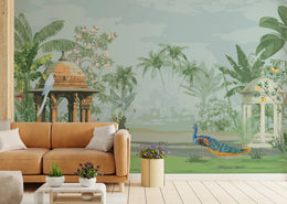 Indian Miniature Art Tropical Removable Wallpaper image 1