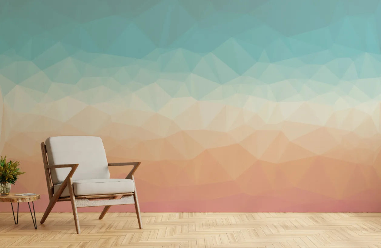 Geometric Soft Shades Ombre Wallpaper Mural image 0