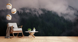 Foggy Lush Forest Peel and Stick Wallpaper for Yoga image 4