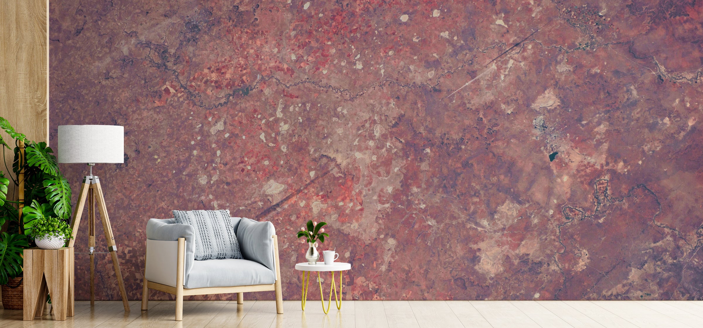 Bold Industrial Rustic Red Metallic Removable Wallpaper