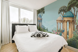 Traditional Garden Symphony Blue Removable Wallpaper