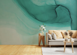 Light Aqua Turquoise Marble Wall Mural Living Room