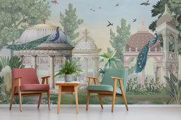 Botanical Peacock Palace Wallpaper | Mughal Garden Peel & Stick Decor image 5