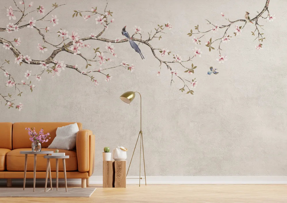 Chinoiseries Cherry Blossom Wallpaper Mural image 3
