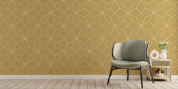 Geometric Diamond Yellow Self-Adhesive Wallpaper image 0