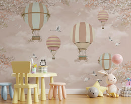 Pink Air Balloons Dreamscape Kids Removable Wallpaper image 2
