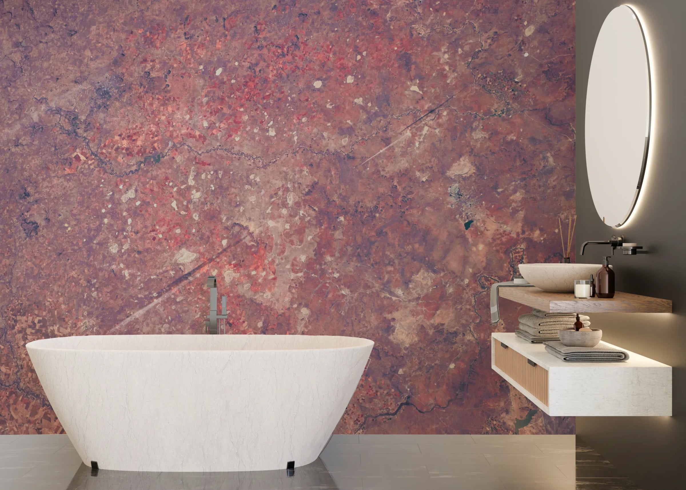 Bold Industrial Rustic Red Metallic Removable Wallpaper image 2