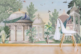 Botanical Peacock Palace Wallpaper | Mughal Garden Peel & Stick Decor image 4