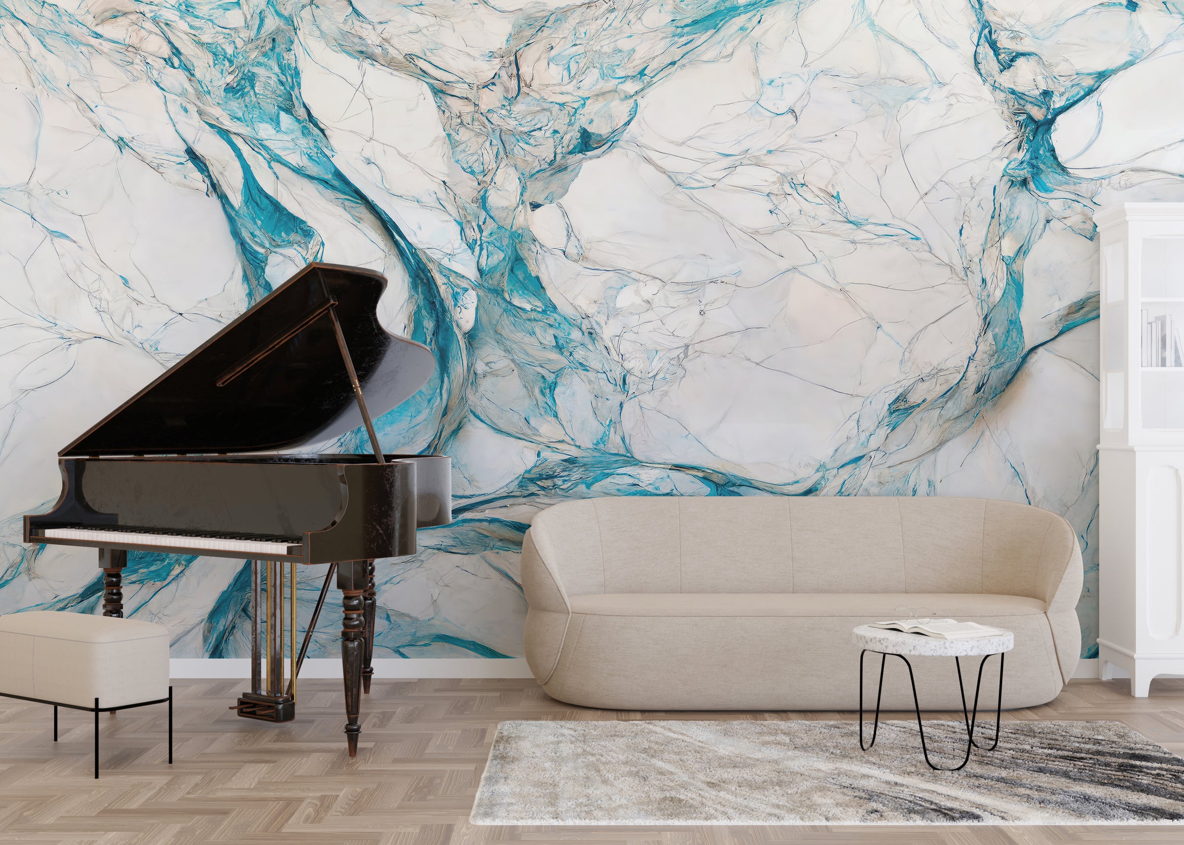 Luxury marble texture wall covering for minimalist lounge decor