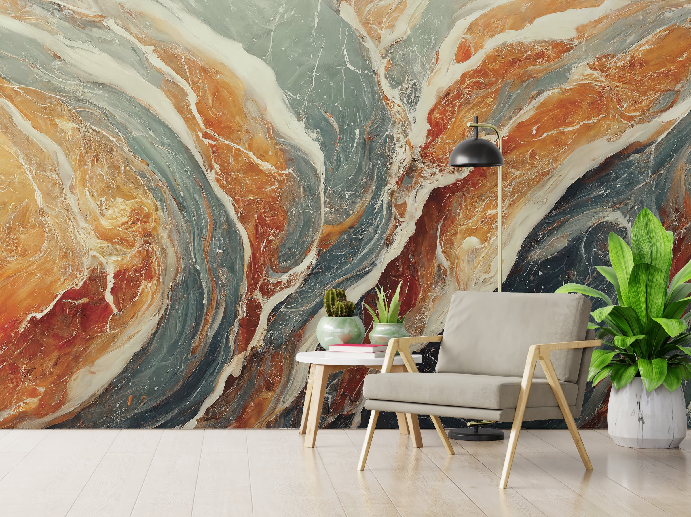 Modern marble texture mural for elegant hallway background styling