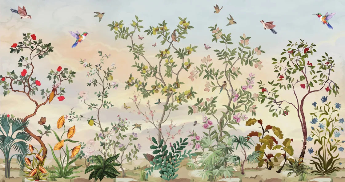 Chinoiseries Birds And Leaves Removable Wallpaper image 5