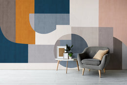 Geometric Fusion Abstract Mural Wallpaper image 2