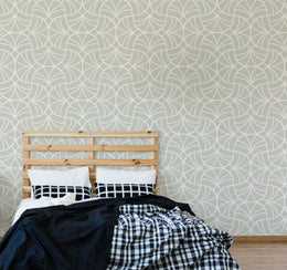 Neutral Geometric Wallpaper | Soft Sage Peel and Stick Decor