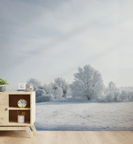 Winter Forest Wallpaper | Snowy Trees Peel And Stick Wall Mural image 5
