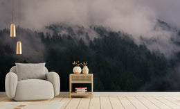 Foggy Lush Forest Peel and Stick Wallpaper for Yoga image 3