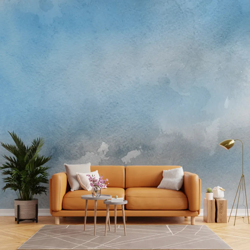 Light Blue Shade Textured Ombre Wallpaper image 4