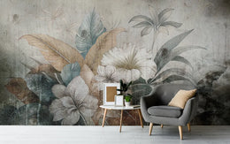 Hand Drawn Nostalgic Tropical Botanical Wallpaper image 0
