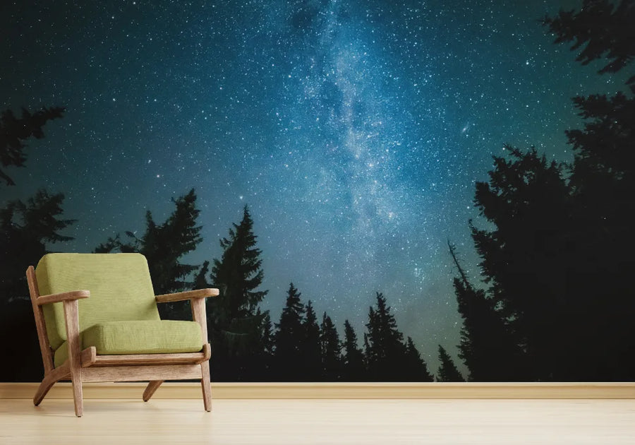 Dreamy Starry Night Jungle Wallpaper