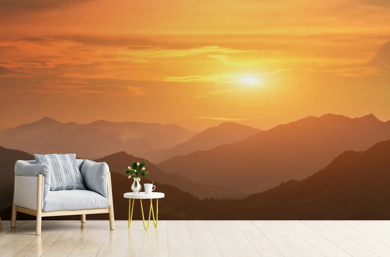 Chasing Sunset Mountain Shadows Landscape Wallpaper image 0