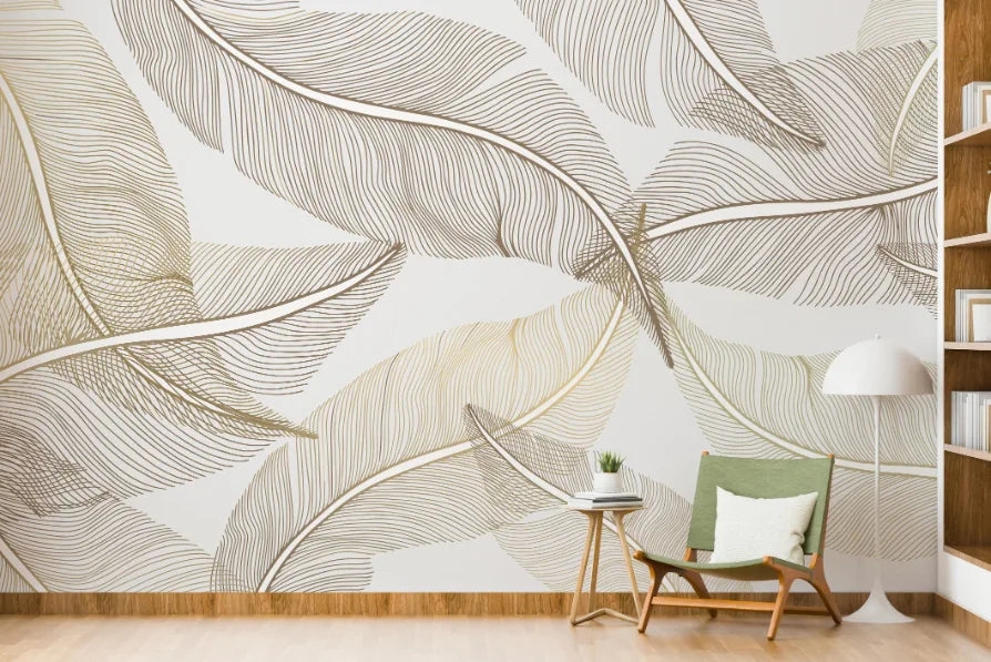 Vector Abstract Light Golden Wallpaper Murals image 4