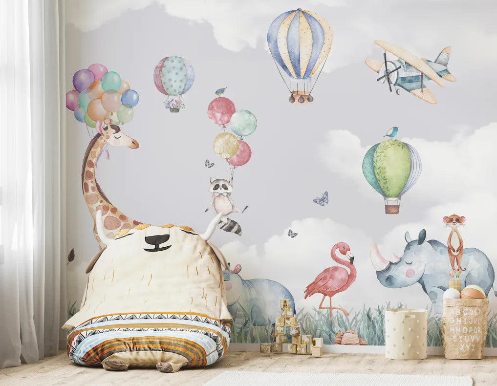 Baby Animals Kids Room Wallpaper Mural image 4