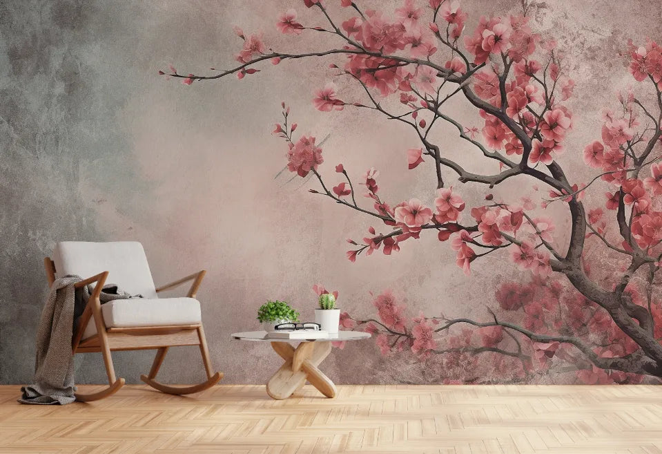 Vintage Flowers Grey Wallpaper Murals image 1