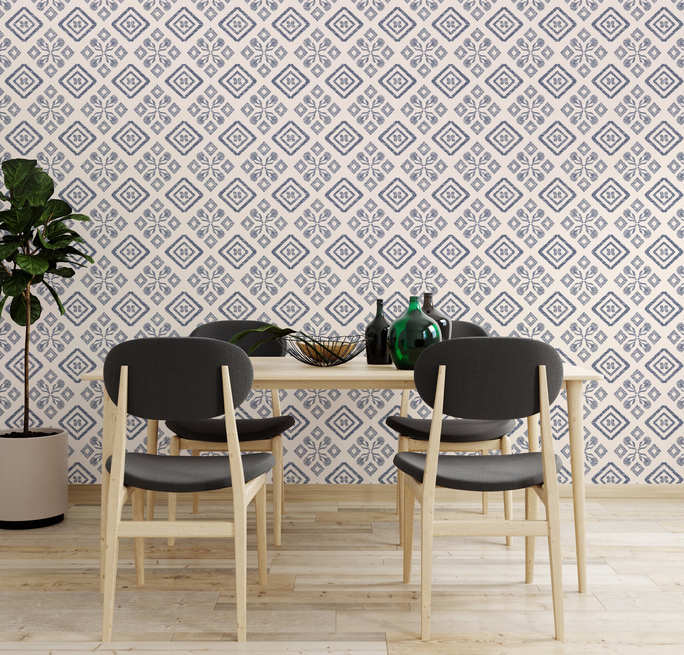 Decorative Moroccan geometric wall art for dining backsplash feature wall