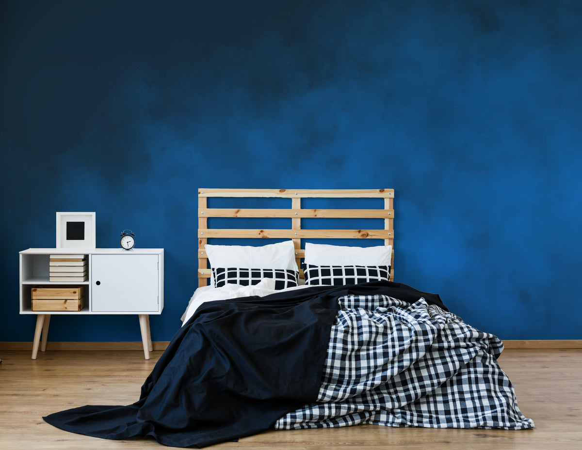 Deep Blue Ombre Wallpaper Peel and Stick Gradient Bedroom Wall Decor