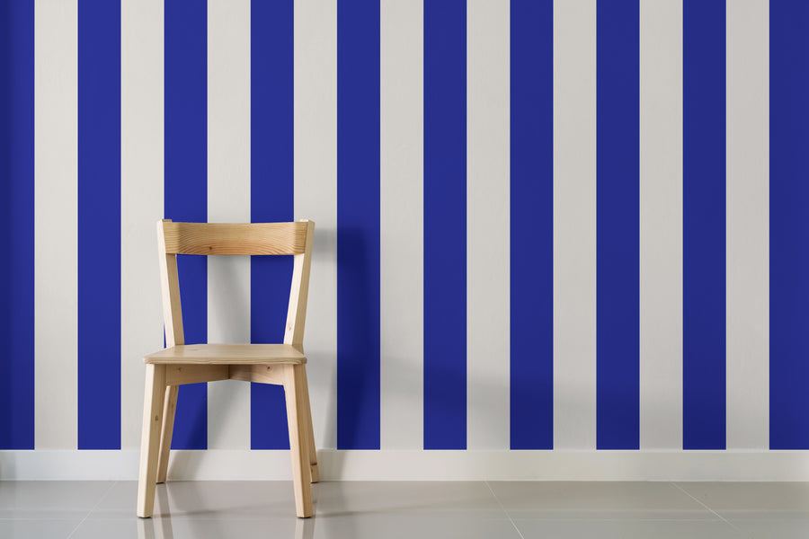 Self Adhesive Blue White Striped Wallpaper Office Room Minimalist Wall Decor