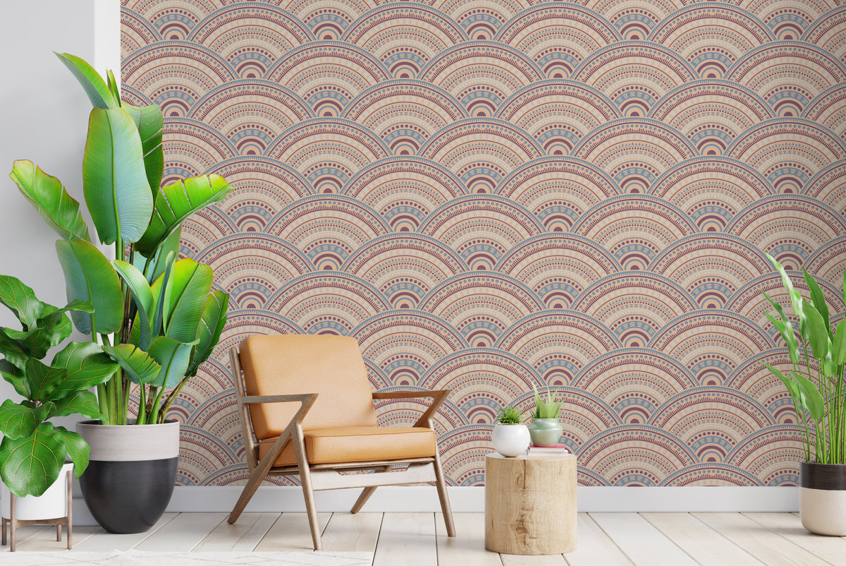 Vibrant Ethnic Boho Design Peel and Stick Wallpaper