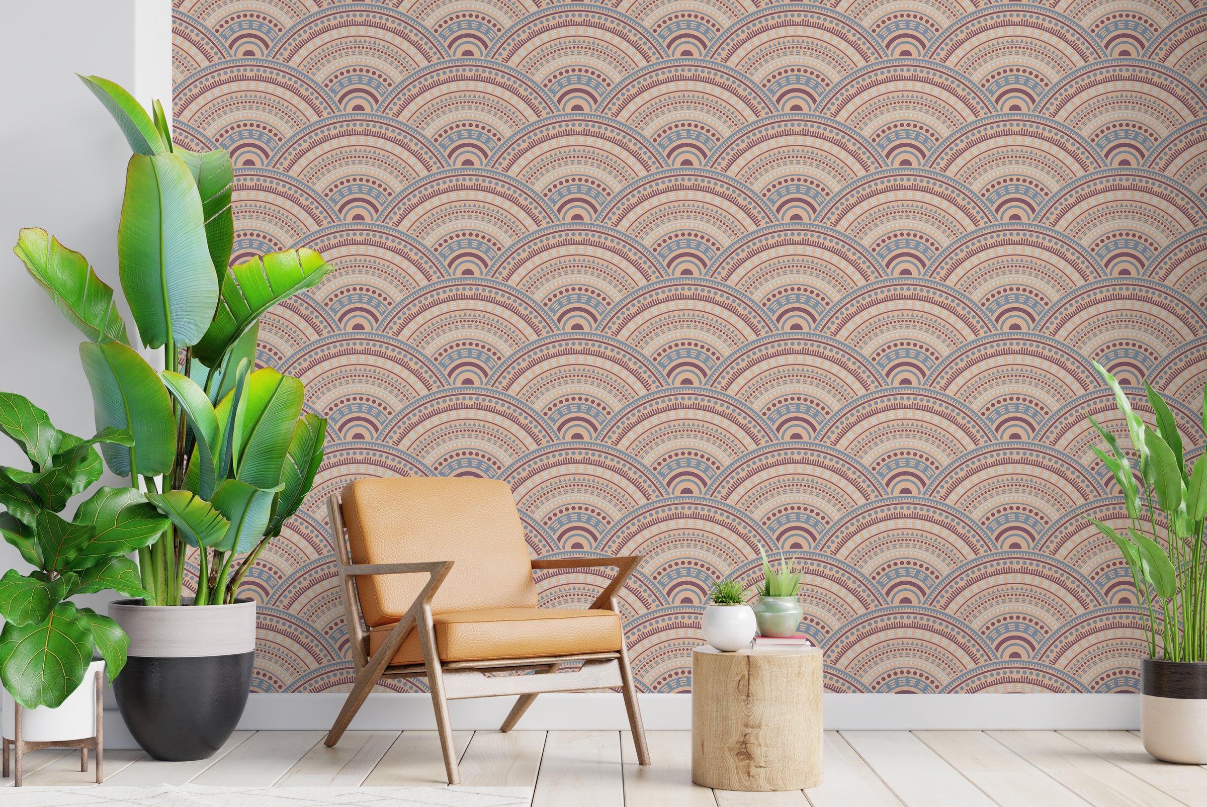 Vibrant Ethnic Boho Design Peel and Stick Wallpaper