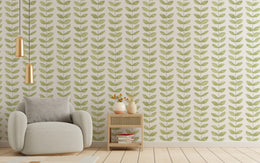 Green Leaf Repeat Pattern Wallpaper Mural