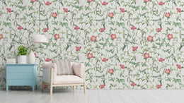 French Floral Design | Pink Roses Removable Wallpaper for Bedroom